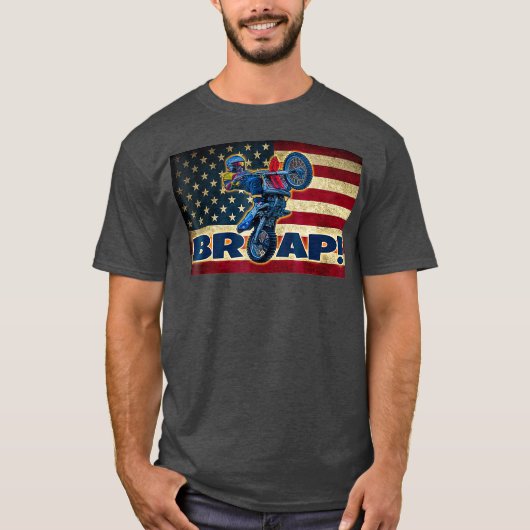 Funny Brap 2 Stroke Goon Motocross Legend T-shirt (Voorkant)