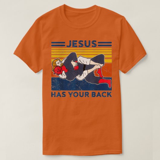 Funny Braziliaanse Jiu Jitsu Jesus heeft je rug T-shirt (Design voorkant)