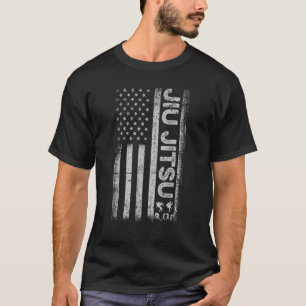 Funny Brazillian Jiu Jitsu American Flag Bjj Manne T-shirt