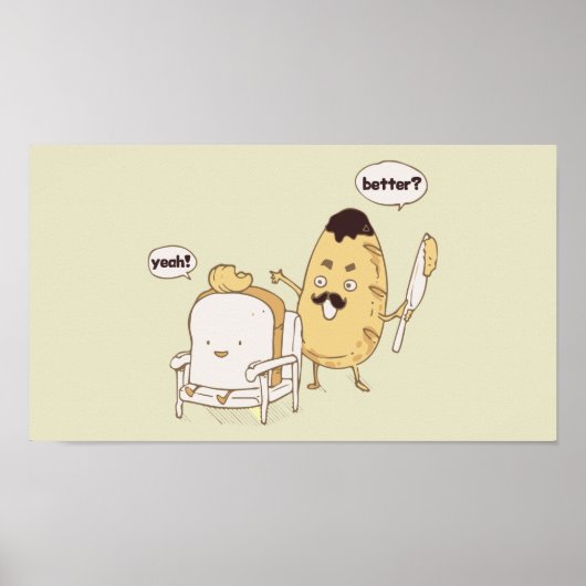Funny Bread and Butter Haircut Cartoon Poster (Voorkant)