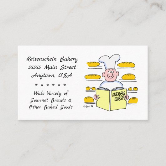 Funny Bread Cartoon Bakery Visitekaartje (Voorkant)