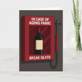 Funny Break Glass in case of fire wine bottle Bedankkaart (Voorkant)