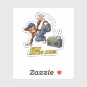 Funny Breakdance Monkey Hip-Hop Dance  Sticker (Vel)