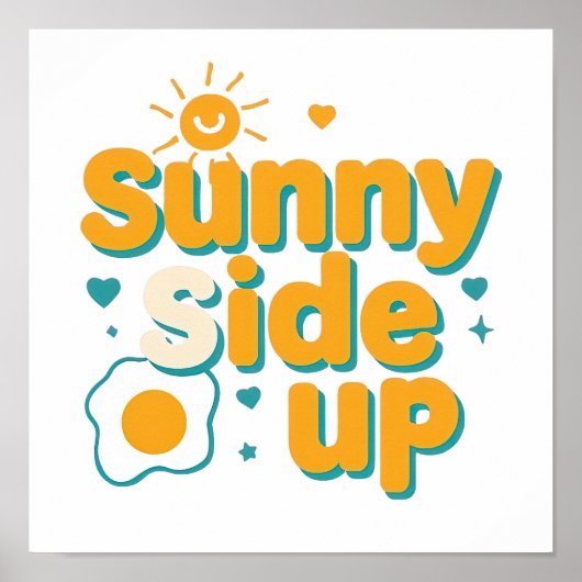 Funny Breakfast Foodie Quote Poster (Voorkant)