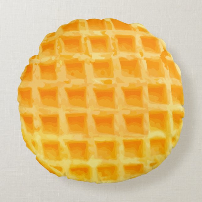 Funny Breakfast Waffle-ontwerp Rond Kussen (Voorkant)