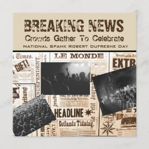 Funny Breaking News Birthday Uitnodiging