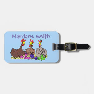 Funny breitting brown cartoon bag label bagagelabel