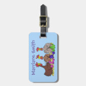 Funny breitting brown cartoon bag label bagagelabel (Voorkant verticaal)