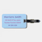 Funny breitting brown cartoon bag label bagagelabel (Achterkant horizontaal)