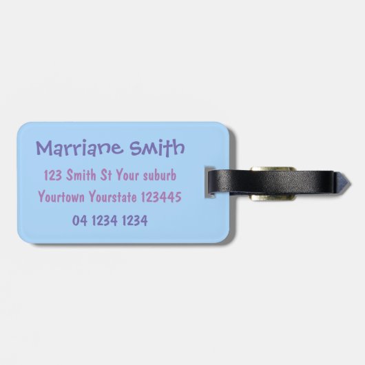 Funny breitting brown cartoon bag label bagagelabel (Achterkant horizontaal)