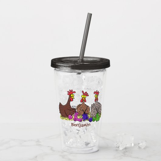 Funny breitting cartoon acryl drinkbeker (Achterkant ijs)
