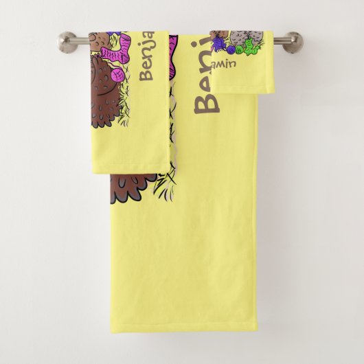 Funny breitting cartoon bad handdoek (Insitu)