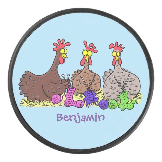 Funny breitting cartoon hockey puck (Voorkant)