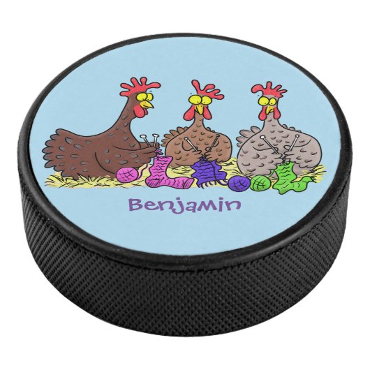Funny breitting cartoon hockey puck (3/4)