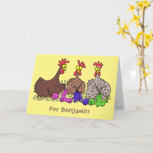 Funny breitting cartoon kaart (Gele Bloem)