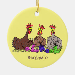 Funny breitting cartoon keramisch ornament