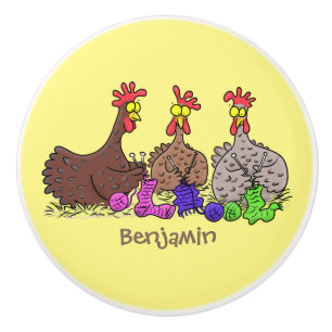Funny breitting cartoon keramische knop