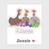 Funny breitting cartoon kippen sticker (Vel)