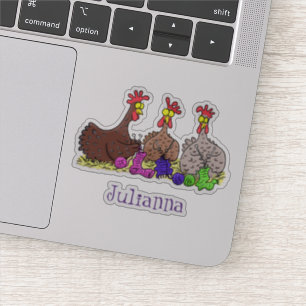 Funny breitting cartoon kippen sticker