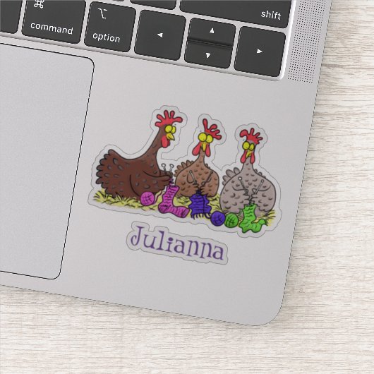 Funny breitting cartoon kippen sticker (Detail)