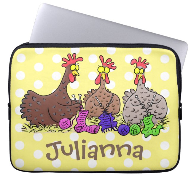 Funny breitting cartoon laptop sleeve (Voorkant)
