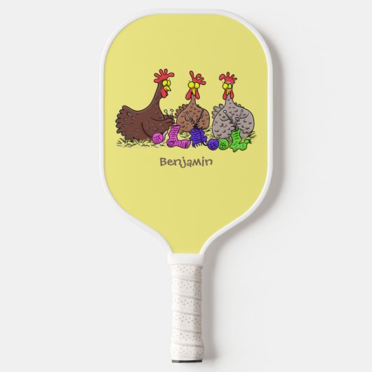 Funny breitting cartoon pickleball paddle (Voorkant)