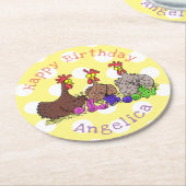 Funny breitting cartoon ronde kartonnen onderzetter (Gebogen)