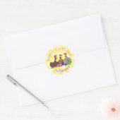 Funny breitting cartoon ronde sticker (Envelop)