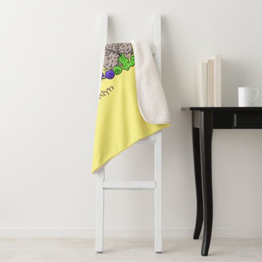 Funny breitting cartoon sherpa deken (In situ)