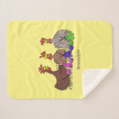 Funny breitting cartoon sherpa deken (Voorkant (horizontaal))