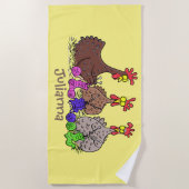 Funny breitting cartoon strandlaken (Voorkant)