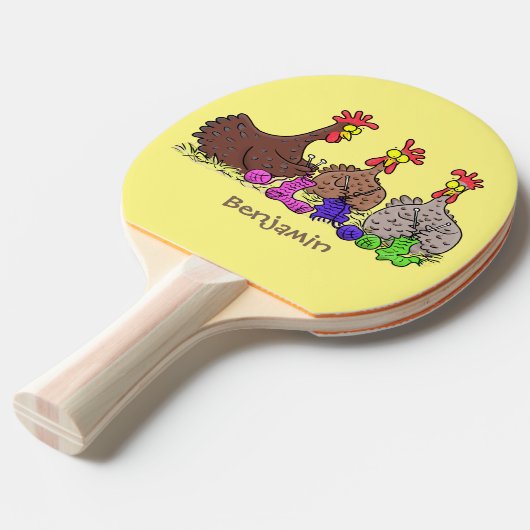 Funny breitting cartoon tafeltennisbatje (Voorkant Gekanteld)