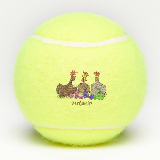 Funny breitting cartoon tennisballen (Achterkant)