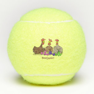 Funny breitting cartoon tennisballen