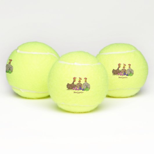 Funny breitting cartoon tennisballen (Multi)