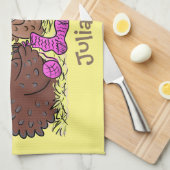 Funny breitting cartoon theedoek (Quarter Fold)