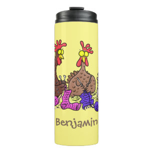 Funny breitting cartoon thermosbeker