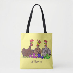 Funny breitting cartoon tote bag