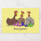 Funny breitting cartoon voedselcontainer etiket (Enkel label)