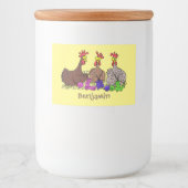 Funny breitting cartoon voedselcontainer etiket (Voorkant)