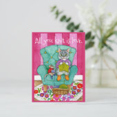 Funny breitting cat and mouse briefkaart (Staand voorkant)