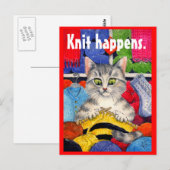 Funny breitting kat briefkaart (Voorkant / Achterkant)