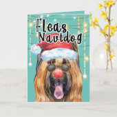Funny Briard-hond in licht vlooienhond Kaart (Gele Bloem)