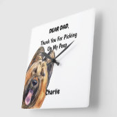 Funny Briard Waterverf Canine Art  Vierkante Klok (Hoek)