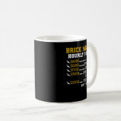 Funny Brick Mason Apparel Bricklayer Hourl Koffiemok (Voorkant rechts)