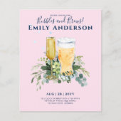 Funny Bridal Shower Invitae Bubbles n Brews Flyer (Voorkant)