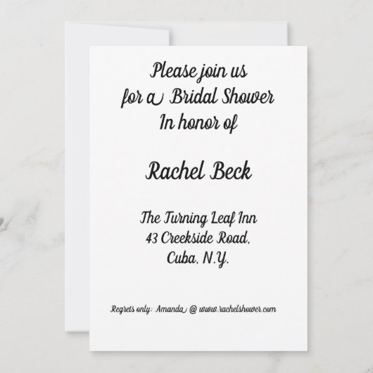 Funny Bridal Shower Kaart (Achterkant)