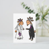 Funny Bride en Groom Goat Wedding Briefkaart (Staand voorkant)