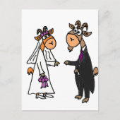 Funny Bride en Groom Goat Wedding Briefkaart (Voorkant)