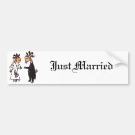 Funny Bride en Groom Goat Wedding Bumpersticker